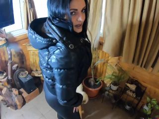 Milfycalla- a Lot of Cum on My Black Down Jacket and Black Leather Leggings 216