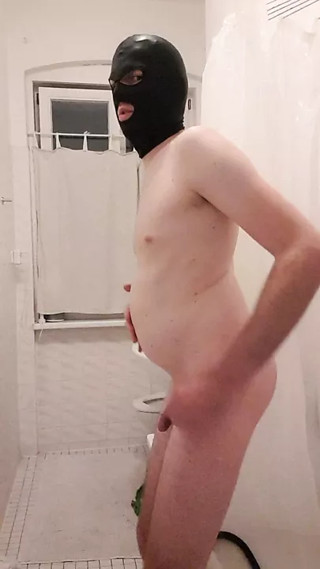 Enema Slave gets a very huge Enema Belly Inflation