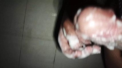 Solo masterbating before shower, pinoy big cock