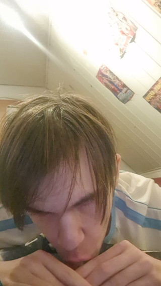 Beginner femboy can blow because dildo deep