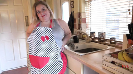 AuntJudysXXX - Your Busty BBW Wife Megan Sucks Your Cock in the Kitchen (POV)