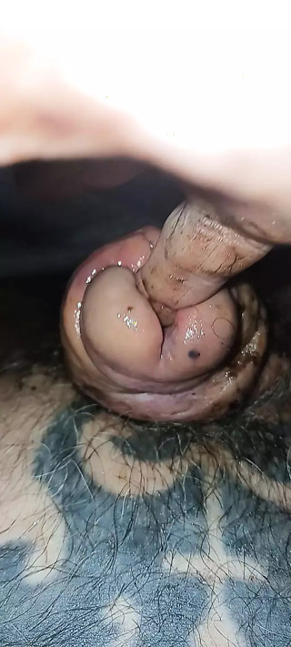 Jerking off the cock head and shaft and finger fucking in the urethra that  has as split in half