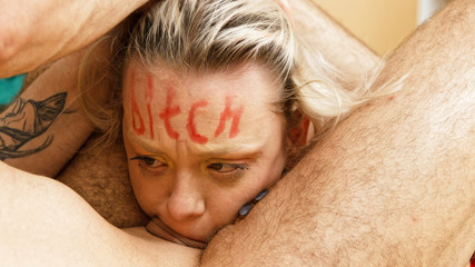 nympho bitch extreme rough face fucked