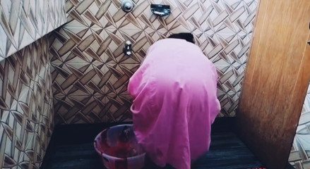 I spied on my Hot Bhabi in the shower and unexpectedly got sex