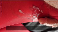 Nylonjunge loves the red pantyhose 3  Sperm 