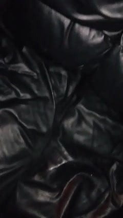stomp on abandoned leather sofa