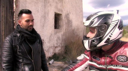 Straight boys, the biker and the guy who hitchhiking