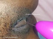Solo Ebony masturbating with my vibrator and cum all over