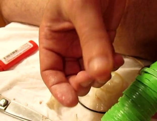 Untying the cock bondage