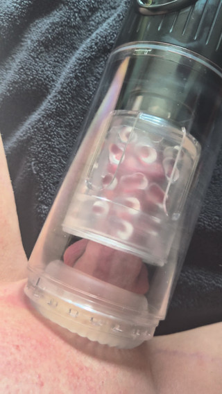 Penis pump on smooth cock