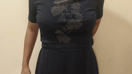 Telugu Anu Aunty in Black One Piece