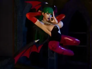 Morrigan Floats Pretty And Invites A Big Dick Into Her Mouth