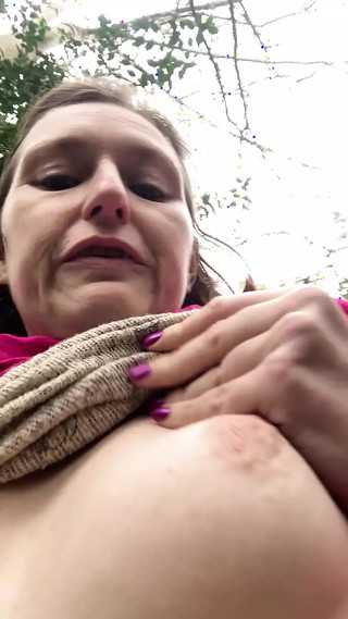 Almost got caught playing with my tits in public when it was super nippy out!
