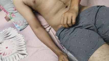 Desi boy hard cock masturbation at home bed