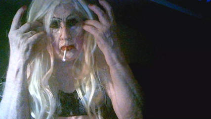 Fuckpig slag Sarah, smoking in bra, and stockings, looking for cock, and cock, gross old fat guys welcum thumbnail