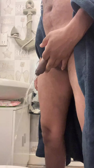 Pissing at friends house after party and cum on his bed