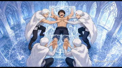 Frozen Into The Ice Palace Wall, Frost Princes Tickle His Armpits And Soles (2D Anime)