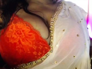 Opening Sari and Bra Then Hot Nude Boobs Press.