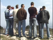 Redhead pounded by many guys