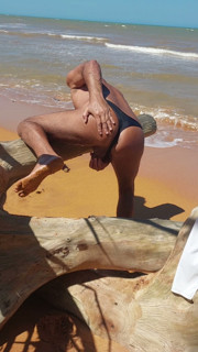 Ladysilva crossdress on the beach in panties what a hot ass