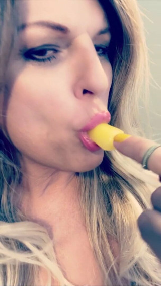 Sucking banana