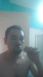 Washing my face the water was cold