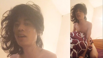 Fuck and drink own cum, horny twink moaning, eye rolling, loud orgasm, face smiling thumbnail