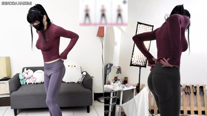 HA38The vibrator inserted into anal and exercised in yoga pants! Let's dance aerobics together!