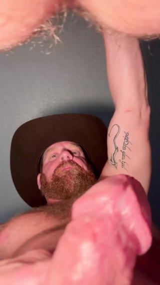 Dad helps to push the married man's load deeper into Sonns hole.