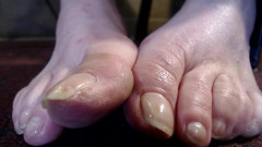 Light gloss long real toenails