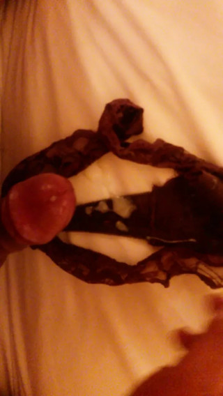 Cumming in my sissy&rsquo;s panties in hotel room