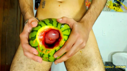Fucking a watermelon until I cum inside it - Camilo Brown