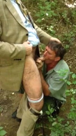 Dirty old man Suckin Cock in the woods