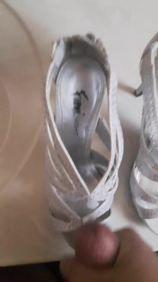 Cumming on gf step mom high heel shoes