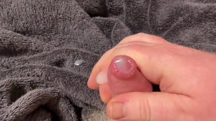Albino jerks off his little dick and cums - in slow motion