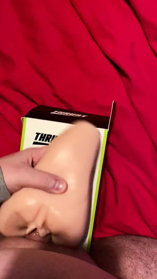Fucking my pussy with a sex toy and cumming all over the bed