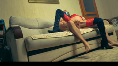 Homemade sex with a skinny wife in stockings and erotic lingerie