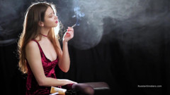 Russian Beauty Lost in Cigarette Smoke Haze
