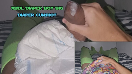 ABDL DIaper Boy Big Diaper Cumshot 