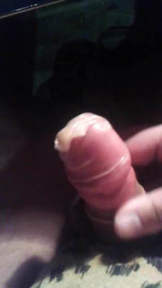 Old condom in selfmade fleshight