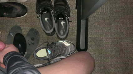 Hot load blasting girls sweaty gym shoes