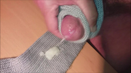 jerk off with grey wool socks