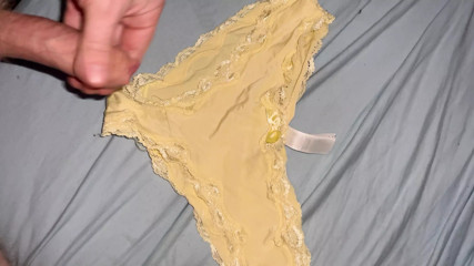 Cum on yellow panties!