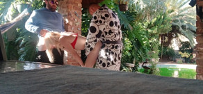 Having Fun in the Garden Blond Suking Cock