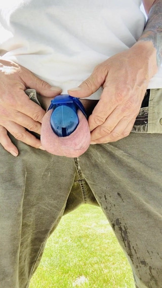 Chastity public pee