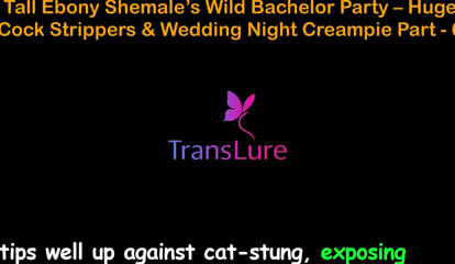 English Audio Sex Story - Tall Ebony Shemale's Wild Bachelor Party - Huge Cock Strippers &amp; Wedding Night Creampie - 6