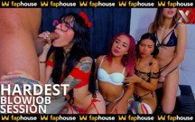 The Strongest Session of Intense Blowjobs for 4 Horny Young Latin Sluts
