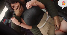 Teen get creampie in public train