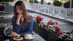 Magnetic Russian Beauty Playing with Cigarette Smoke