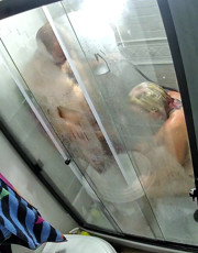 I love sucking his cock in the shower after a long hard day at work.